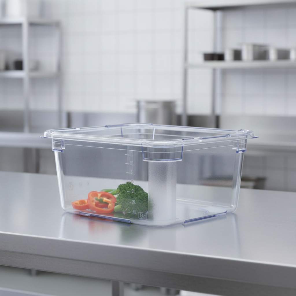 Plastic Food Storage Container 150mm for Commercial Kitchens