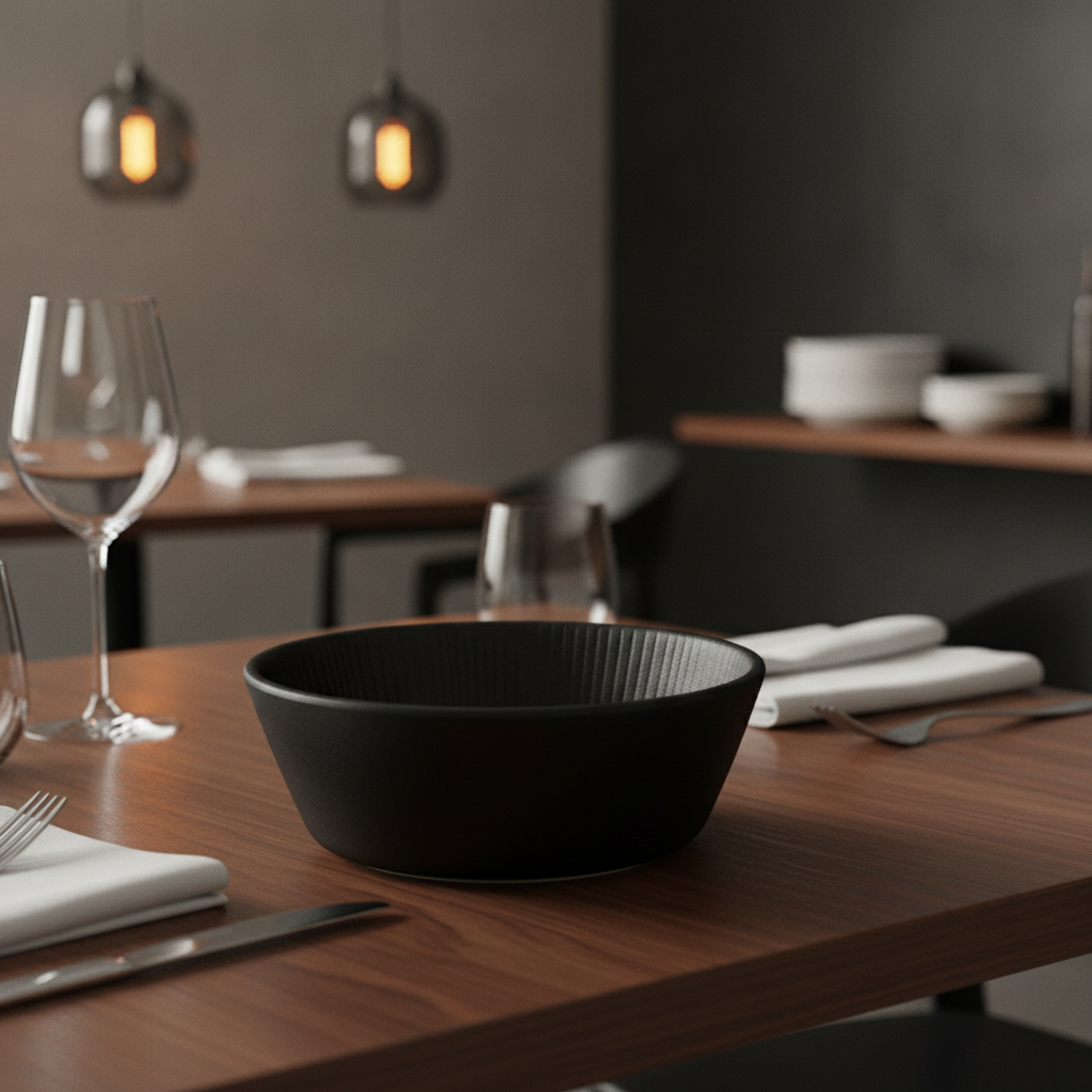 Melamine Black Bowl 250ml for Stylish Dining