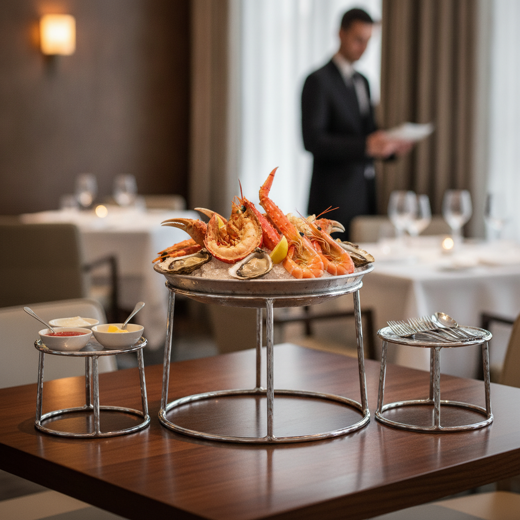 Stainless Steel Seafood Tower Stand 125mm for Elegant Serving