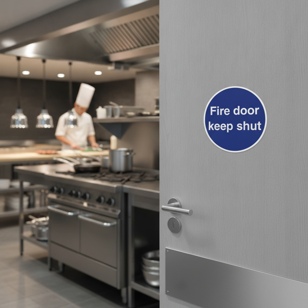 Vinyl Fire Door Sign 100mm for Workplace Safety