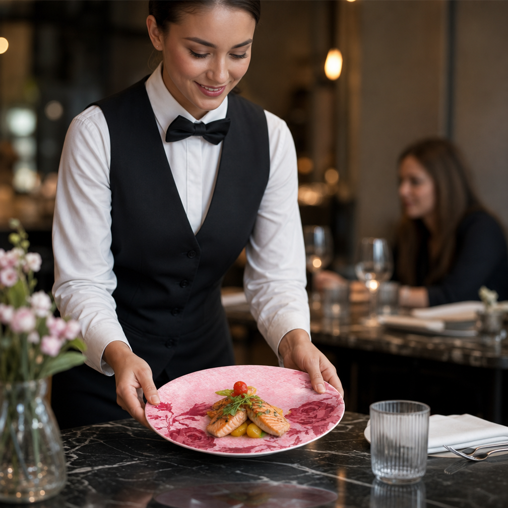 Super- Coupe Bowls 280mm Pink Vitrified Porcelain for Dining (Pack of 6)