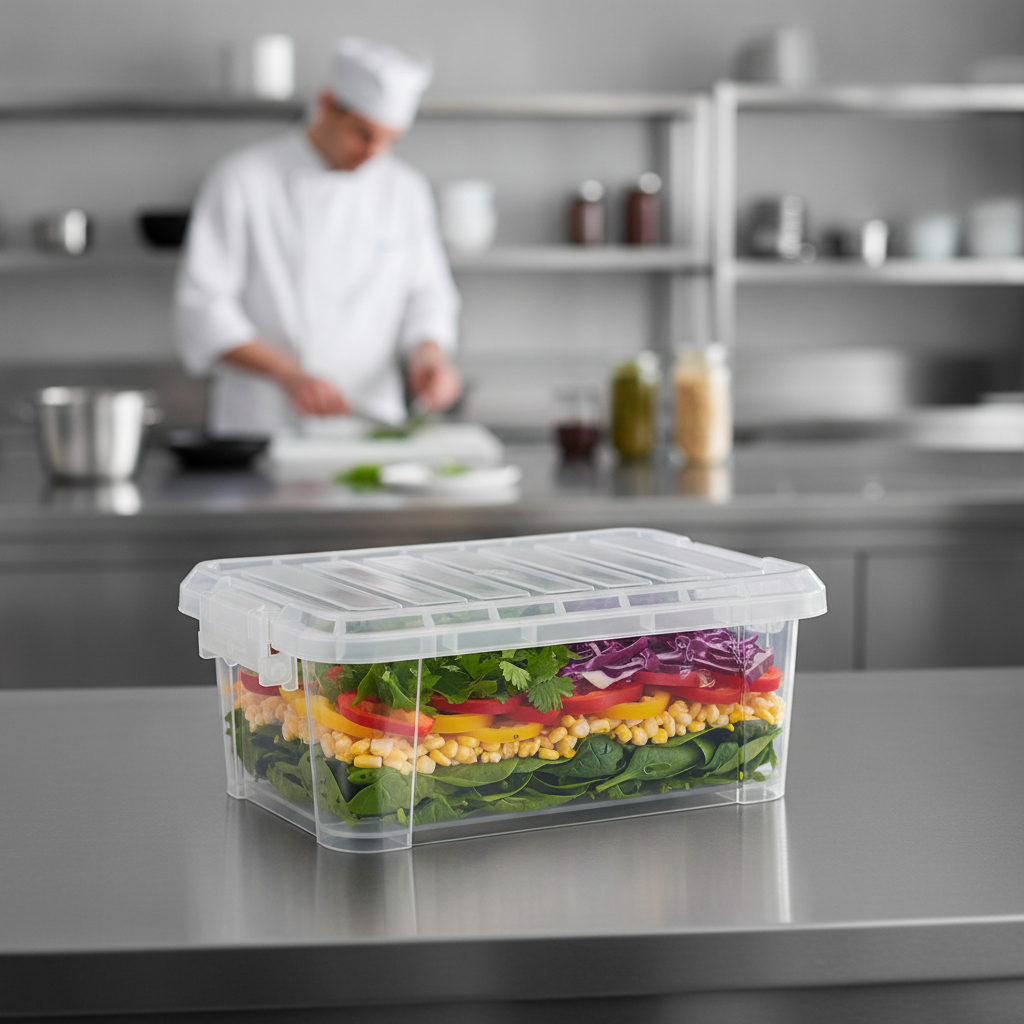 Clear Plastic Food Storage Box 14L for Efficient Ingredient Storage