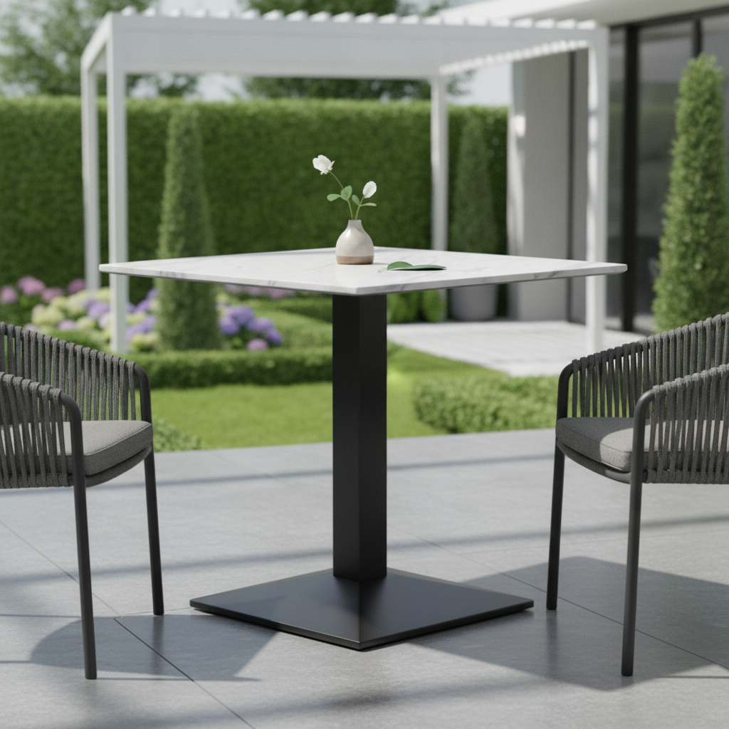 Marble Square Dining Table 700x700mm for Indoor & Outdoor Use