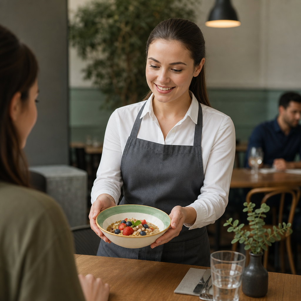 Oatmeal Bowl 165mm Green Porcelain for Cafés & Restaurants (Pack of 36)