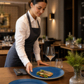 Blue Coupe Plates 220mm Brown Vitrified Ceramic for Casual or Special Occasion Dining (Pack of 12)