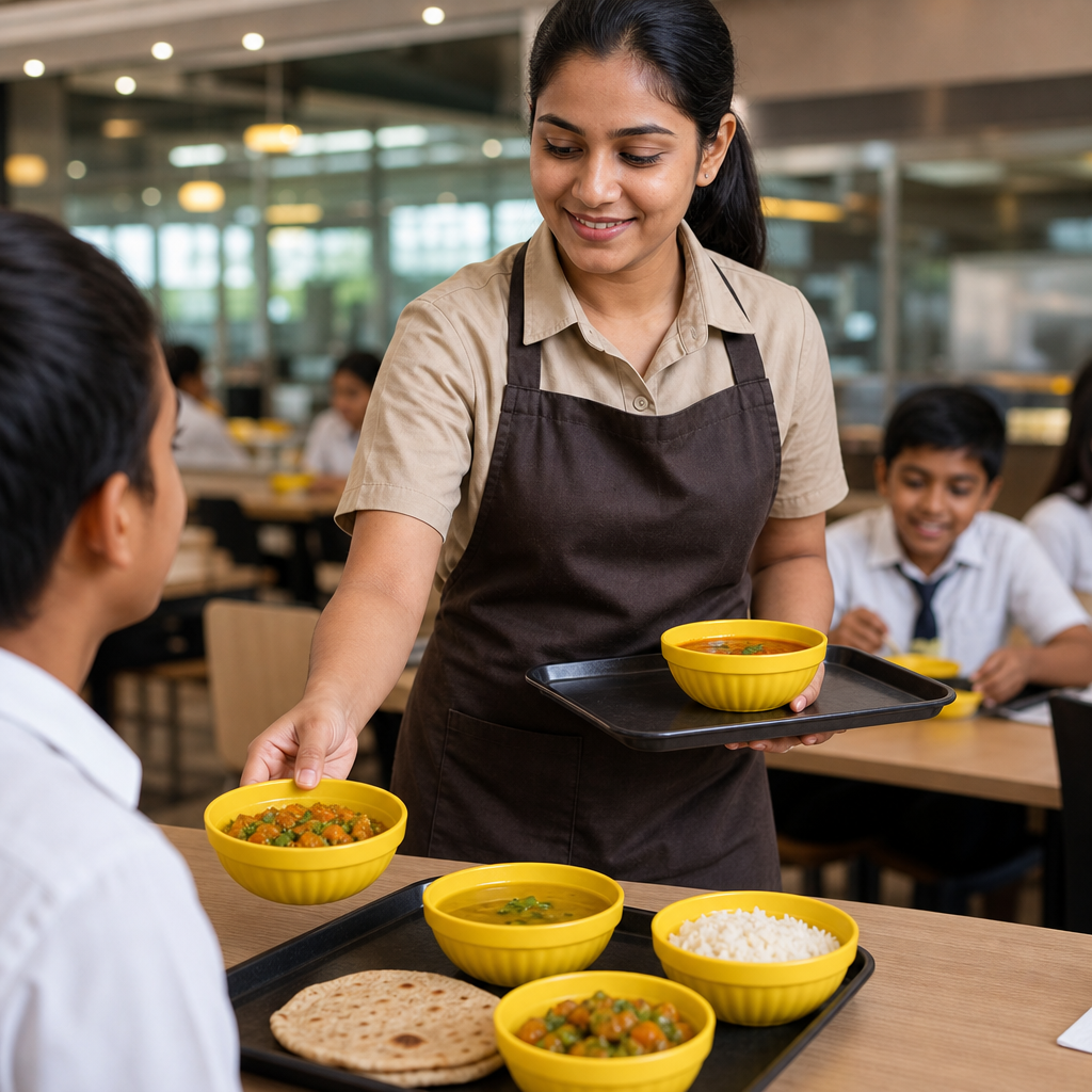 Polypropylene Bowls 218ml Yellow Ceramic for Schools & Institutions (Pack of 12)