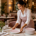 Plates Pink Porcelain for Stylish Table Settings (Pack of 6)