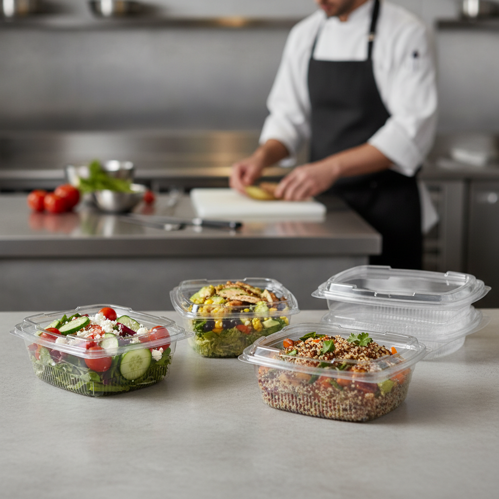 rPET Clear Deli Containers 4-35oz for Food-To-Go