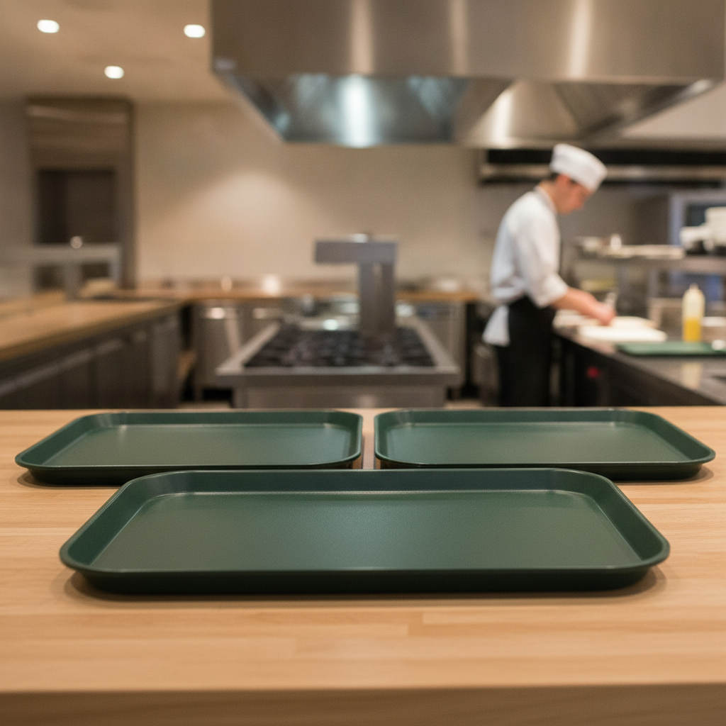 Fibreglass Non-Slip Rectangular Tray 415x305mm for Fast-Paced Dining