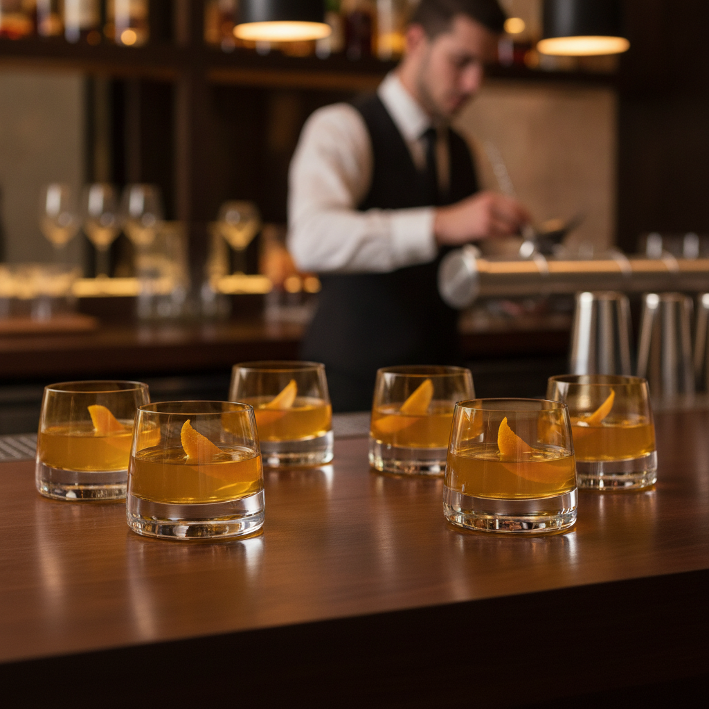 Crystal Glass Amber Votive Glasses 65mm for Drinks Services (Pack of 6)