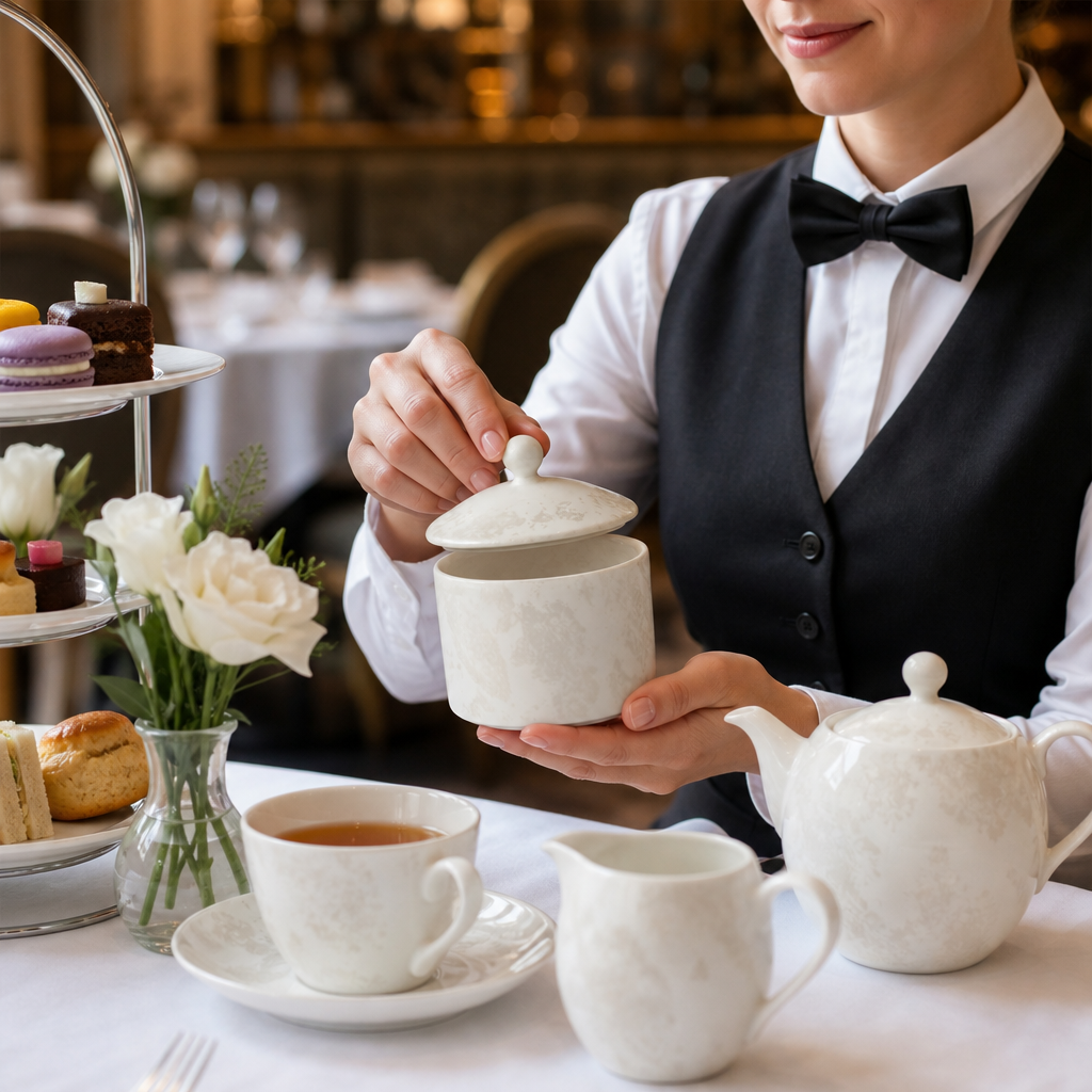 Bone China Cream Sugar Pot 170ml for Afternoon Tea (Pack of 6)