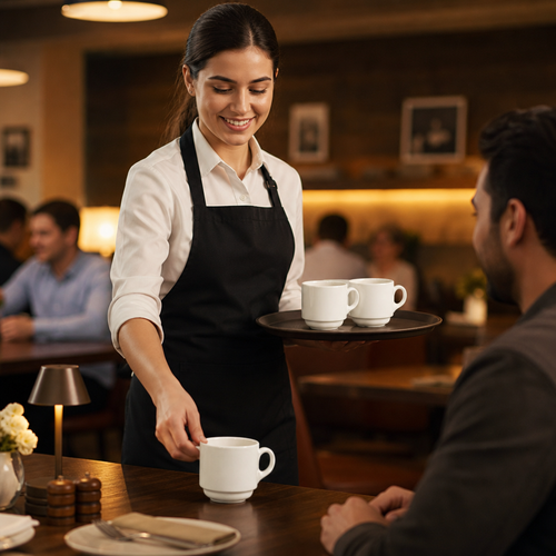 Alumina Stacking Cups 212ml Vitrified Ceramic for Casual Dining (Pack of 36)