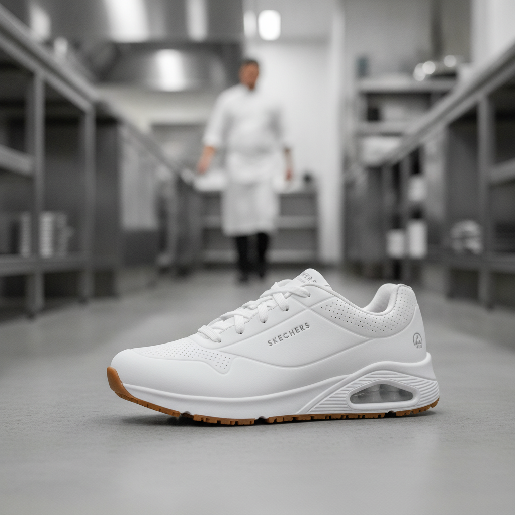 Rubber White UNO Trainers for Work and Everyday Use