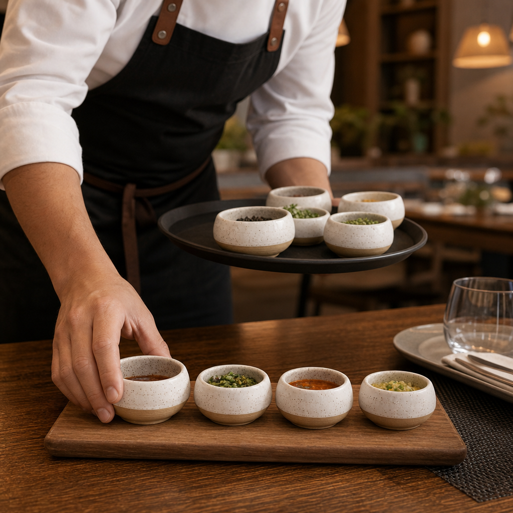 Dip Pots White Vitrified Stoneware for Dining Tables (Pack of 12)