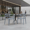 Polypropylene Grey Café Chairs 760mm for Indoor & Outdoor Use (Pack of 2)