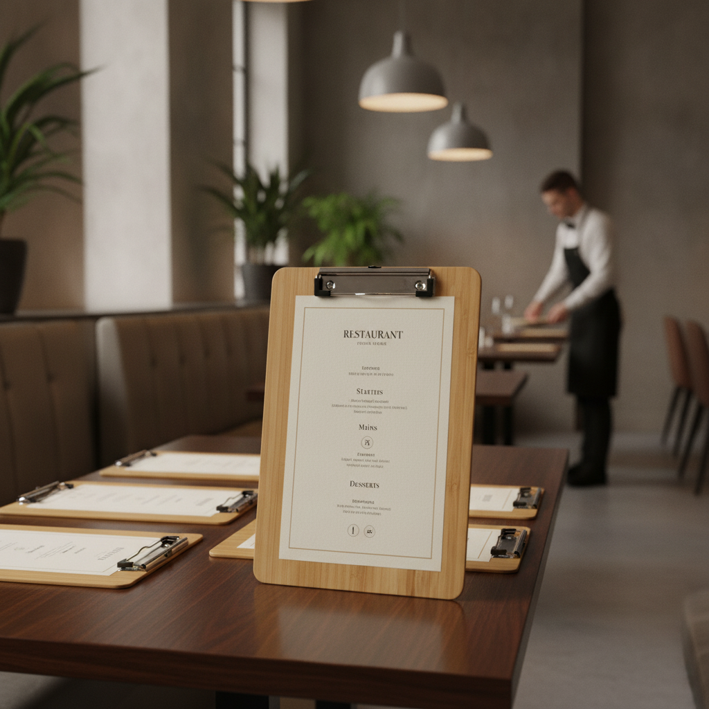 Wood Effect A5 Clipboard for Restaurants