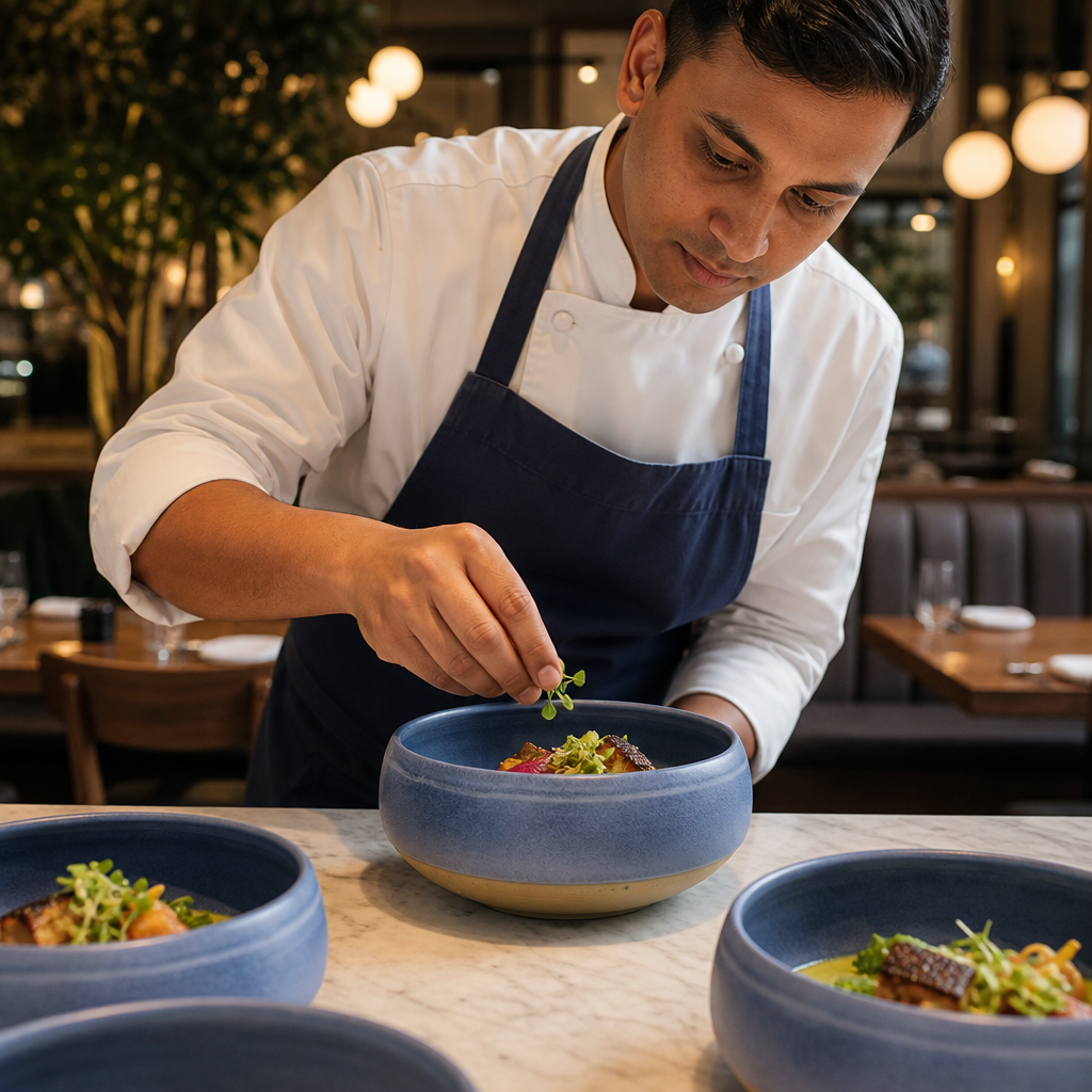 Oslo Blue Super Vitrified Ceramic Bowls 1.136L for Stylish Dining