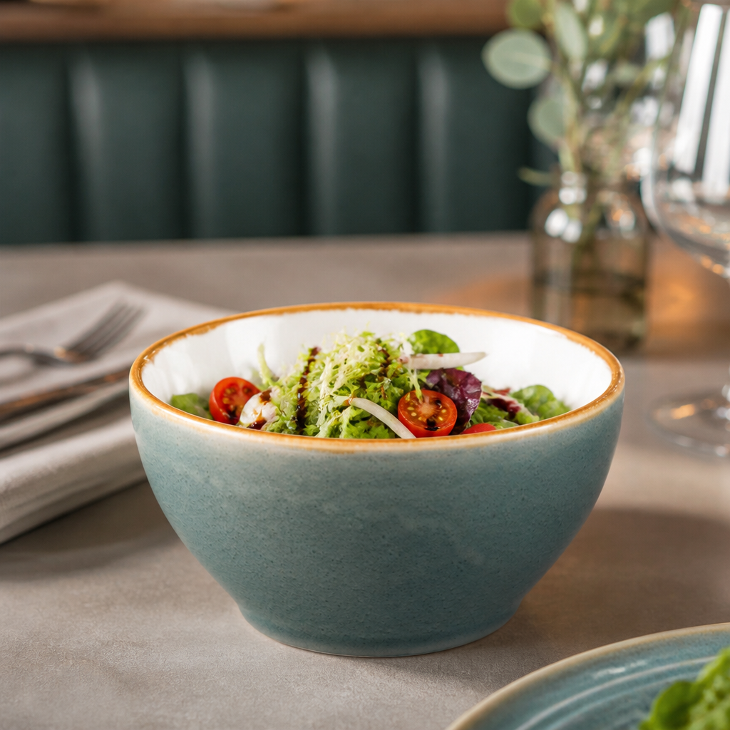 Porcelain Round Bowls with Reactive Glaze 140mm for Dining & Catering