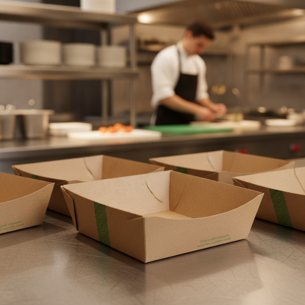 Paperboard Medium Food Trays 150x150mm for Takeaway Meals (Pack of 270)