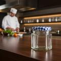 Glass Hexagonal Twist Top Jar 48ml for Home & Kitchen