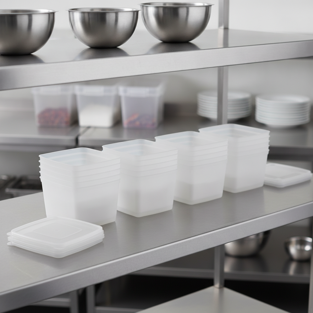 Polypropylene Flexible Food Storage Container 1.5L for Professional Kitchens (Pack of 6)