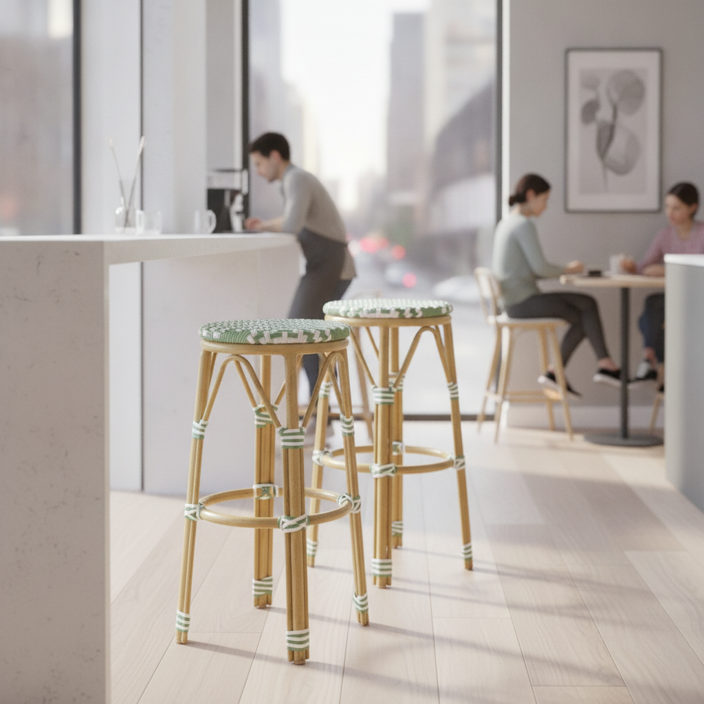 Polyethylene Light Green Bar Stools 750mm for Hospitality (Pack of 2)