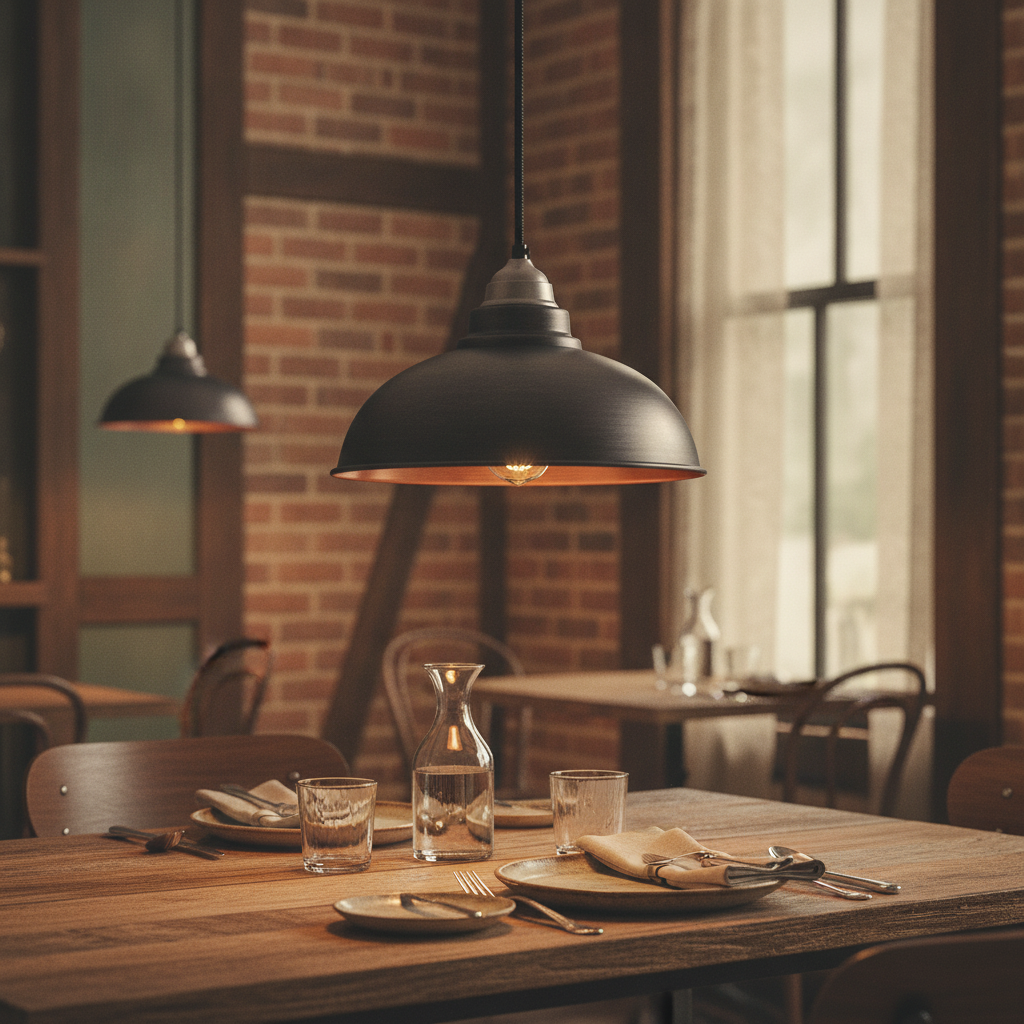 Copper Pendant Light 305mm for Vintage Interiors
