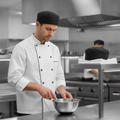 Polycotton Black Chef Skull Caps for Kitchen Use (Pack of 2)