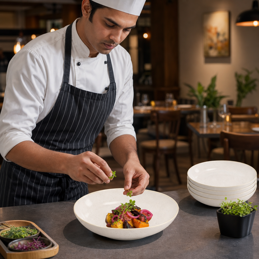 Deep Coupe Plates 240mm Vitrified Ceramic for Catering (Pack of 12)