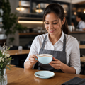 Duck Egg Blue Cappuccino Cups 12oz Super Vitrified Ceramic for Cafés (Pack of 12)