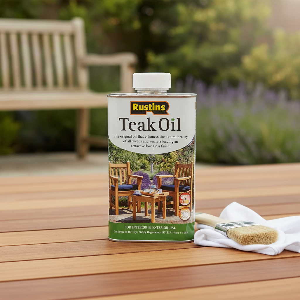 Teak Oil 1L 250x115mm for Preserving Wooden Furniture