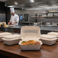 Moulded Fibre Clamshell Takeaway Boxes 7x5" for Catering (Pack of 500)