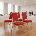 Red Polyester Banquet Chairs for Events & Conferences (Pack of 4)