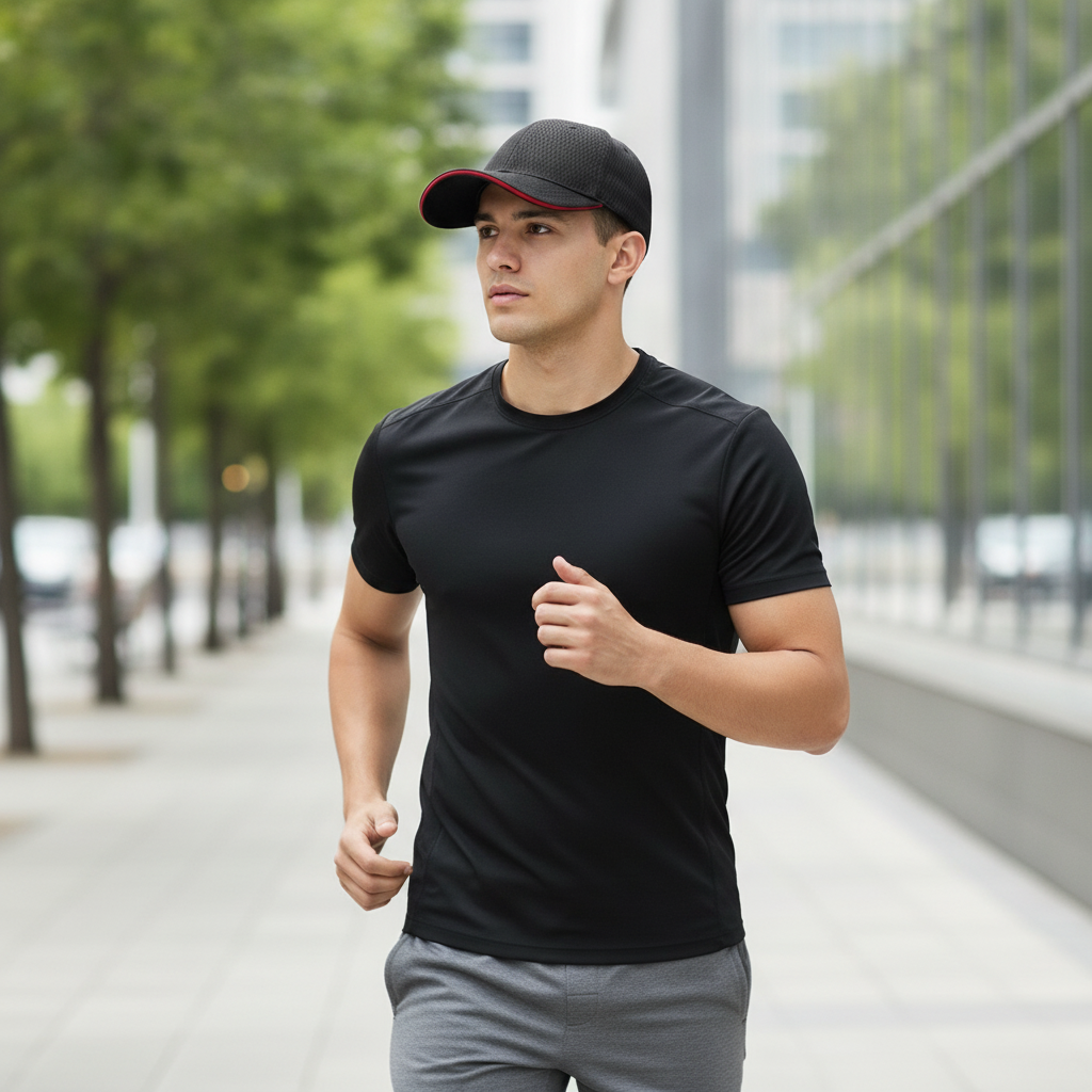 Polyester Black Cool Vent Baseball Cap for Comfortable Wear