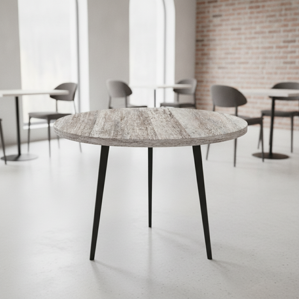 High Density Woodchip Round Table Top 600mm for Dining Spaces
