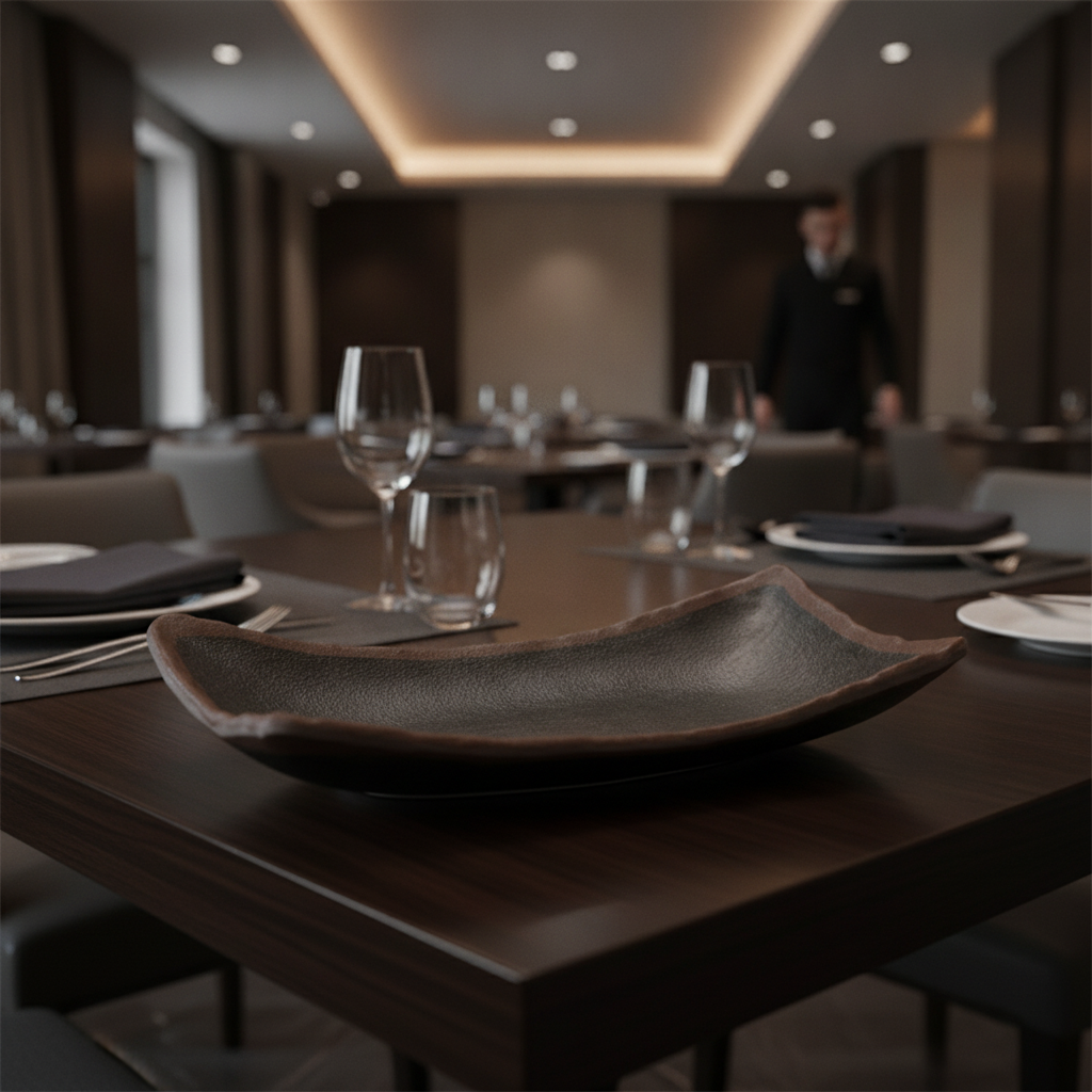 Melamine Black Platter 265x165mm for Upscale Dining