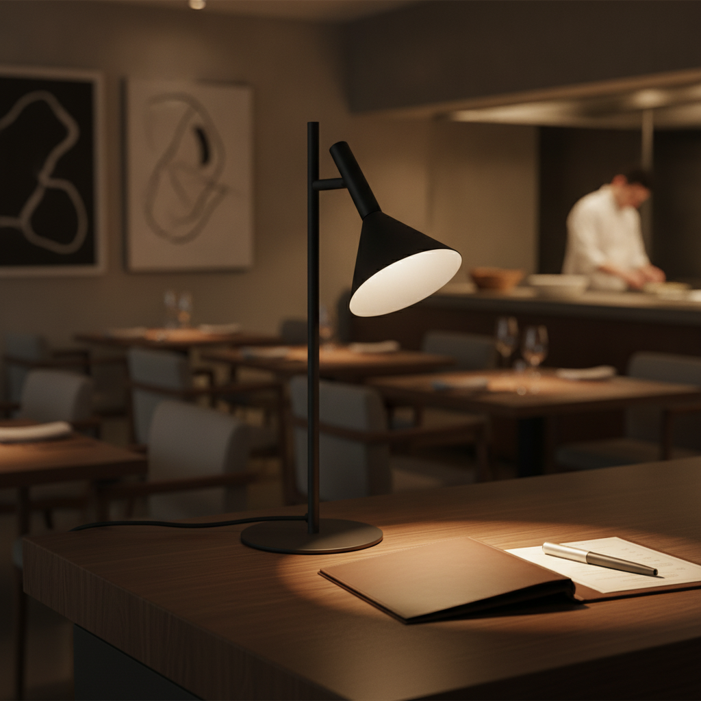 Metal Black Table Lamp with Adjustable Head 260x150mm for Reading & Study
