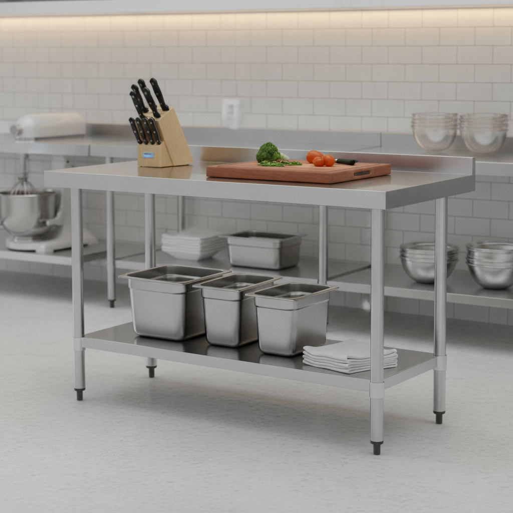 430 Stainless Steel Prep Table 1500mm for Kitchen Use
