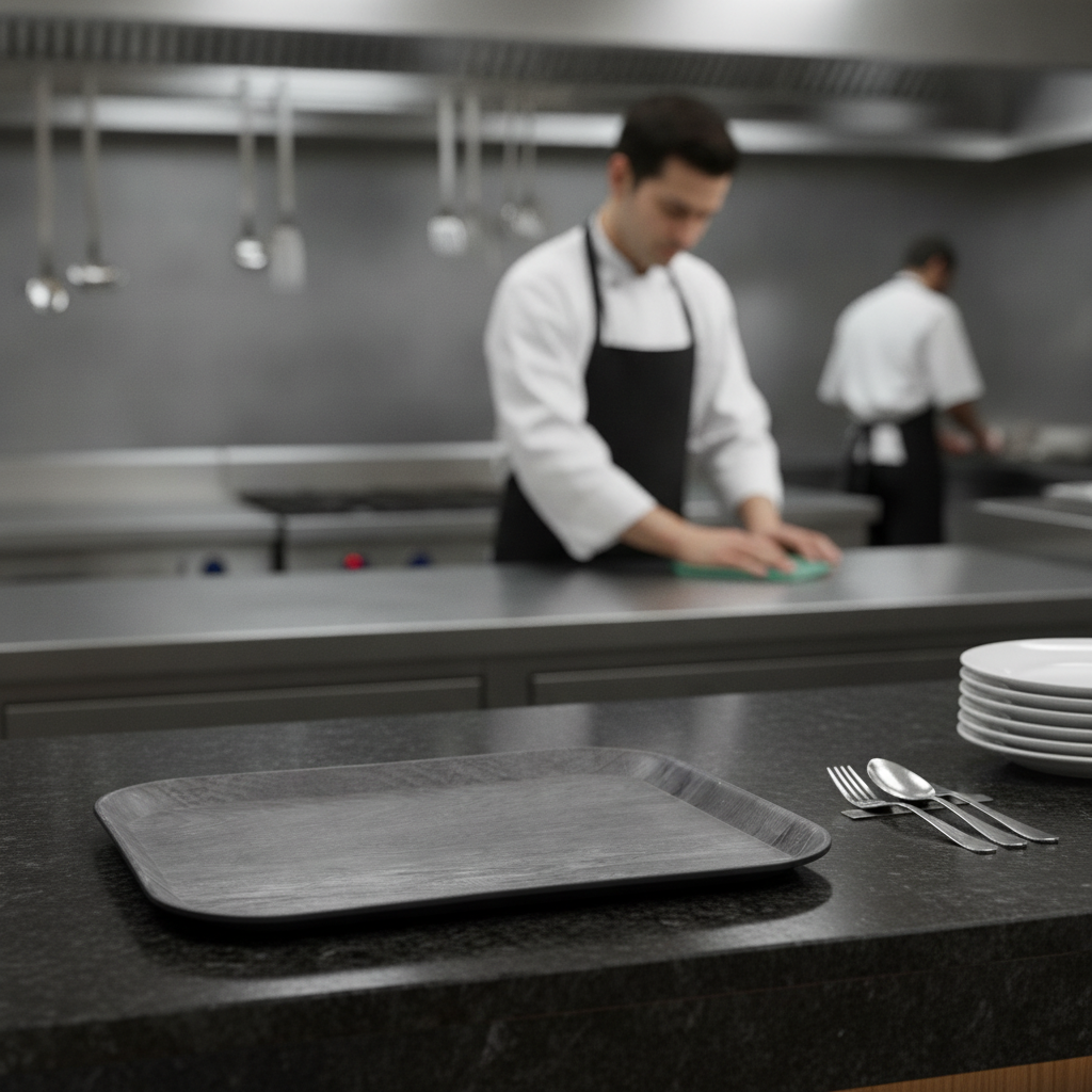 Polyester Non-Slip Rectangular Tray 360x460mm for Commercial Use