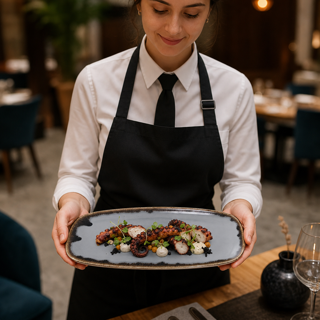 Hand-Finished Oblong Plates Grey Porcelain for Modern Dining (Pack of 6)
