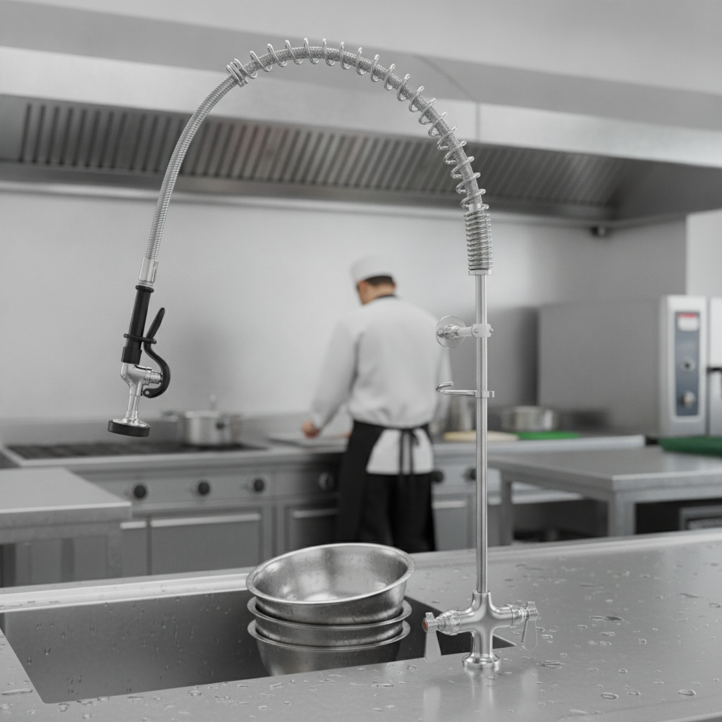 Polished Stainless Steel Pre Rinse Spray for Efficient Cleaning