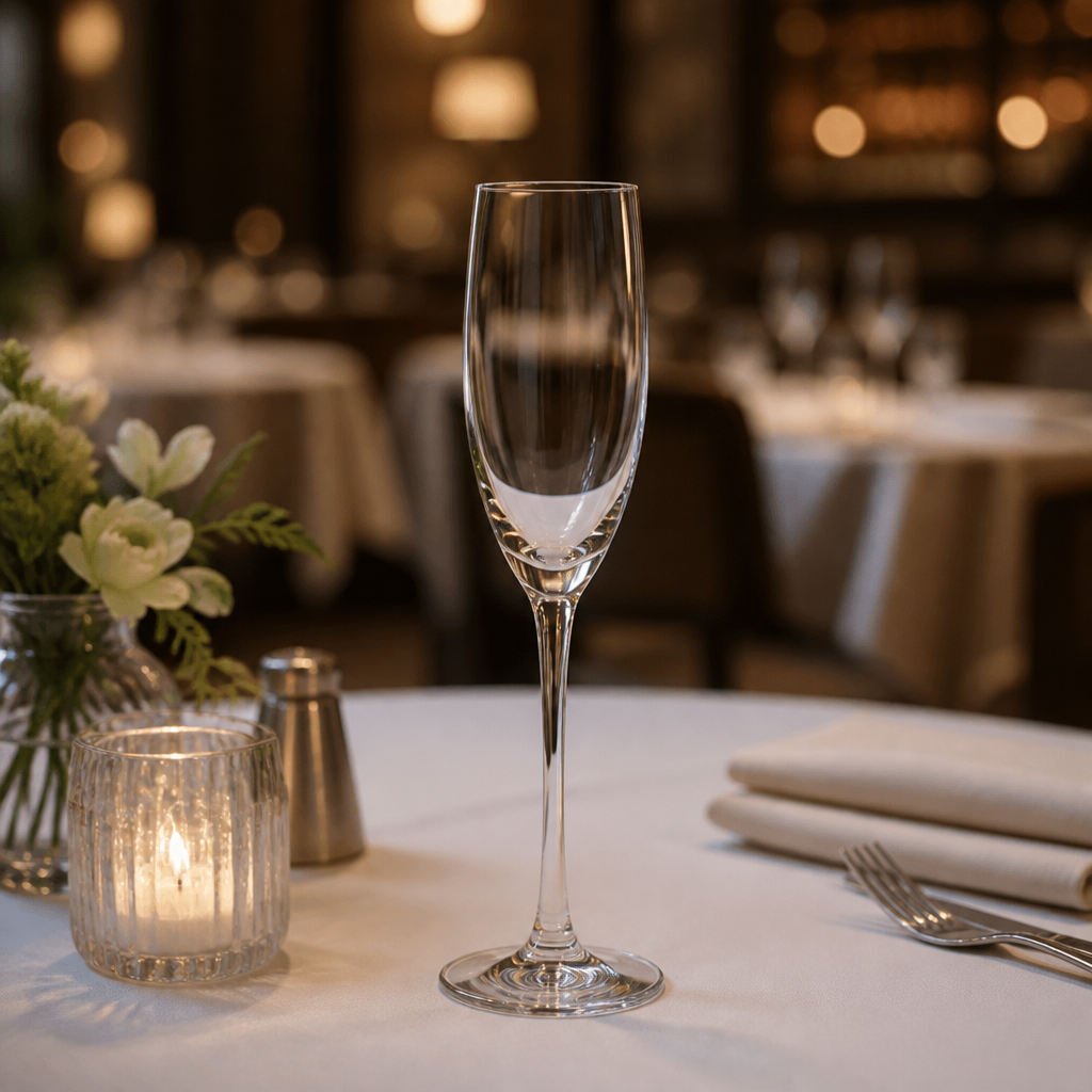 Glass Flute Glasses 185ml for Busy Bars & Restaurants (Pack of 6)