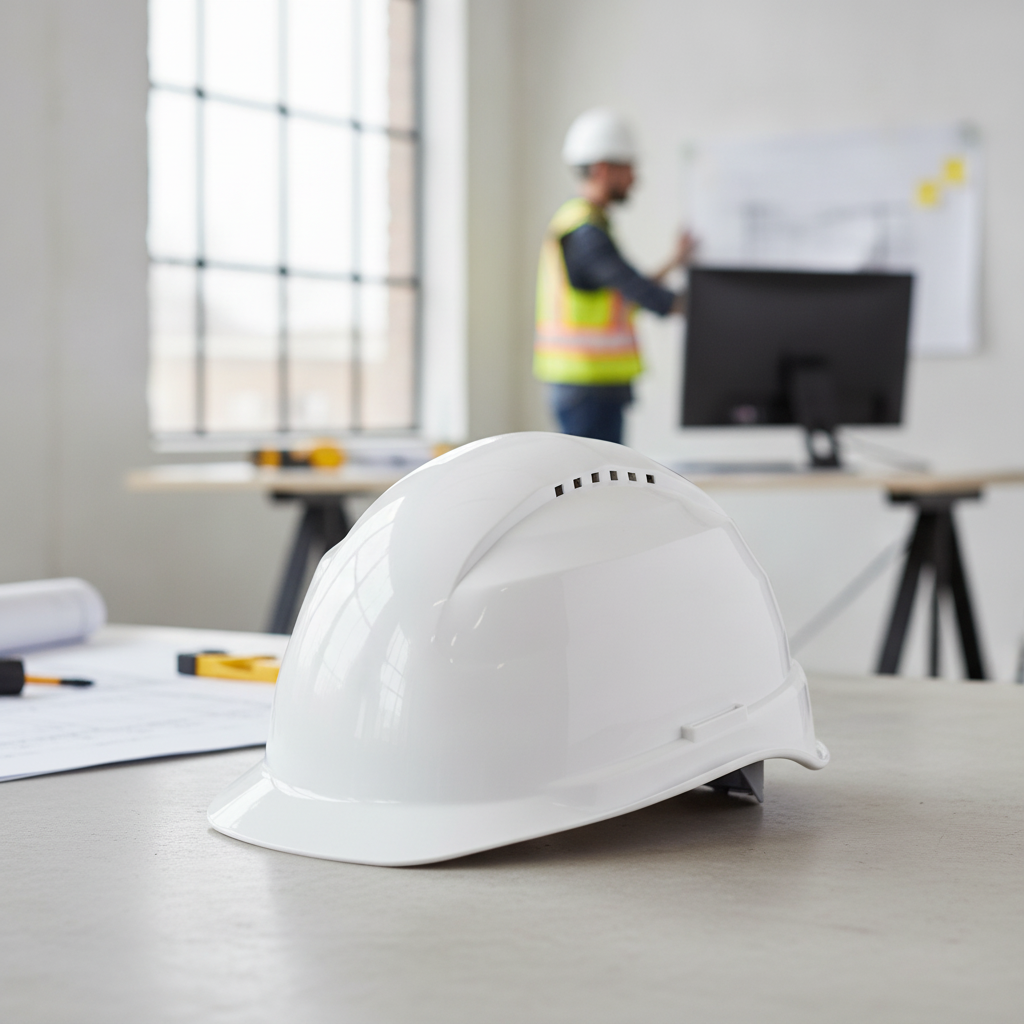 HDPE Vented White Safety Helmet for Workplace Protection