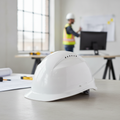HDPE Vented White Safety Helmet for Workplace Protection