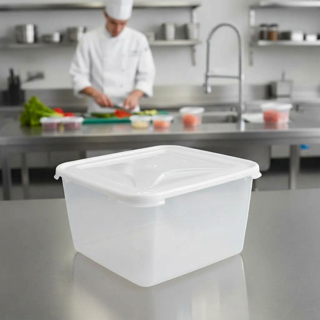 Polypropylene Large Square Food Storage Box 15L for Home & Office