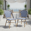 Aluminium Blue Rattan Side Chairs 890x564mm for Outdoor Use (Pack of 2)