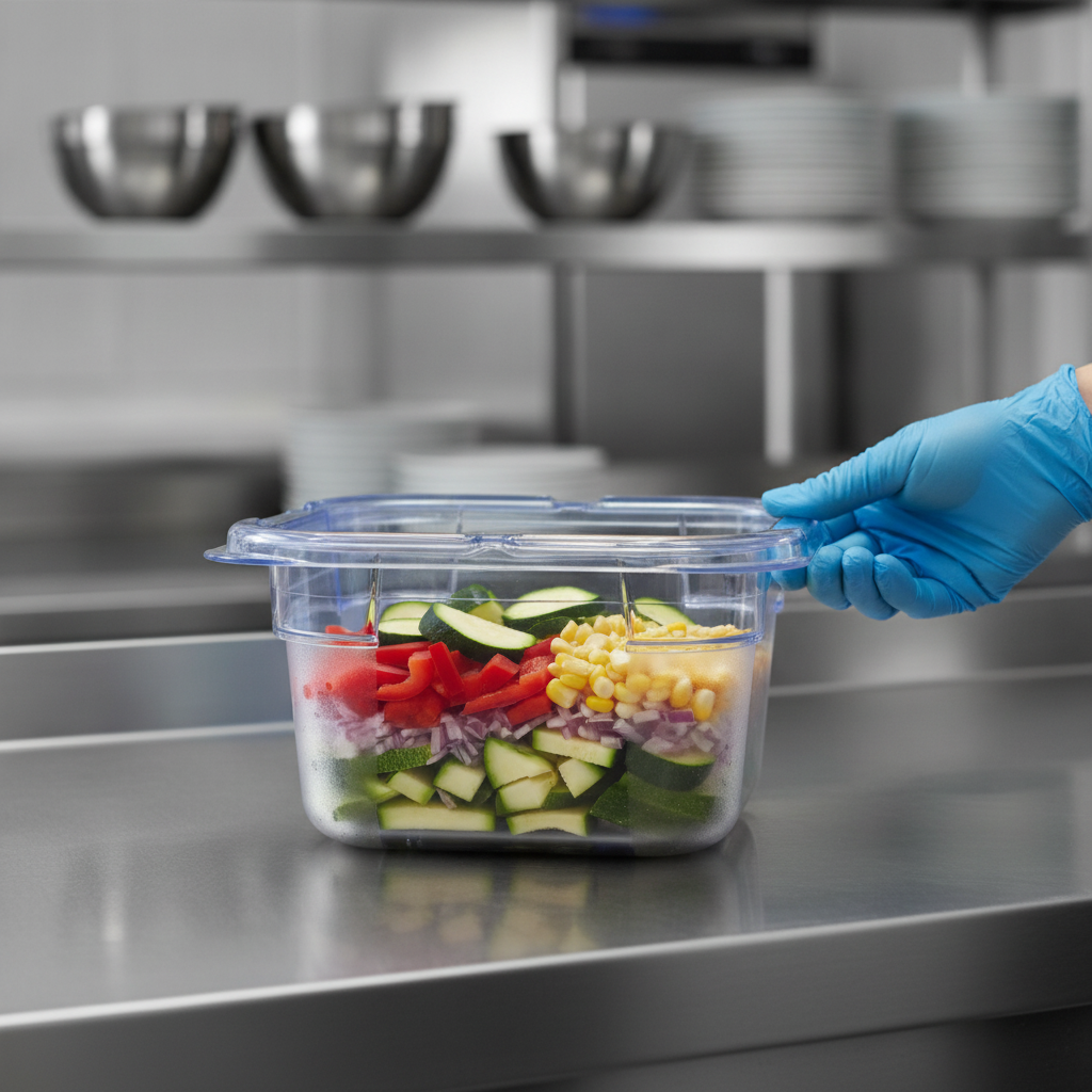 Plastic Food Storage Container 1/6 Size for Kitchen Use