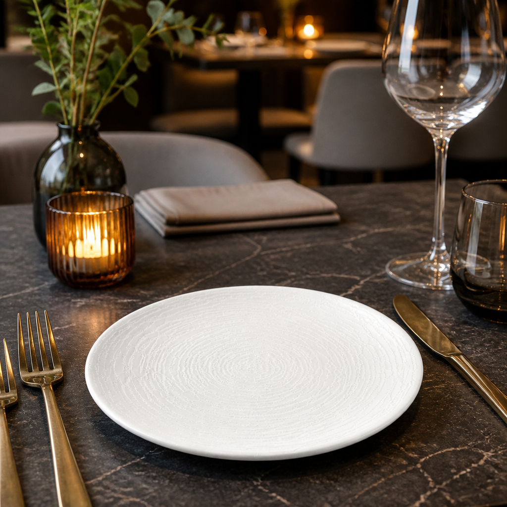 Coupe Plates 165mm Vitrified Ceramic for Professional Use (Pack of 12)