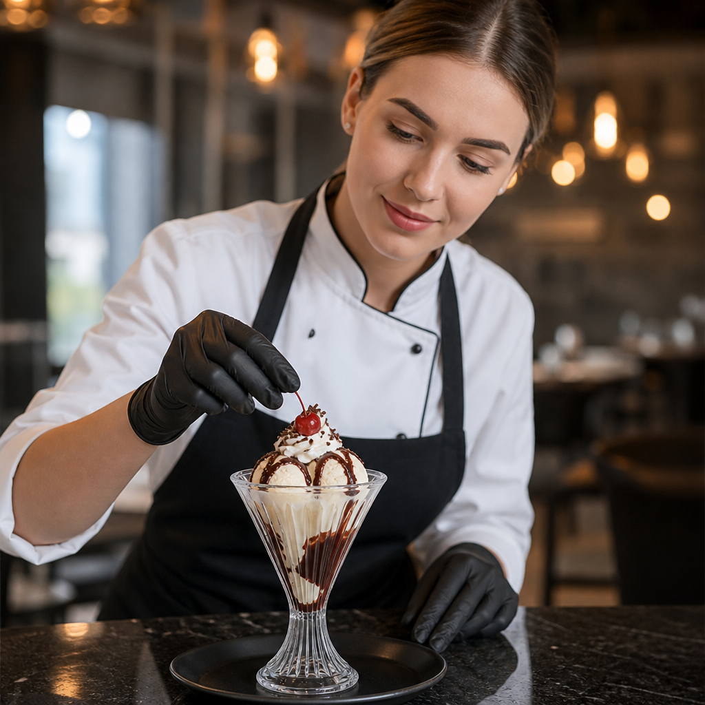 Clear Polycarbonate Sundae Glass 255ml for Catering Environments (Pack of 12)