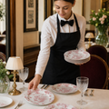 Cranberry Toile Print Tea Plates Porcelain for Stylish Dining (Pack of 6)